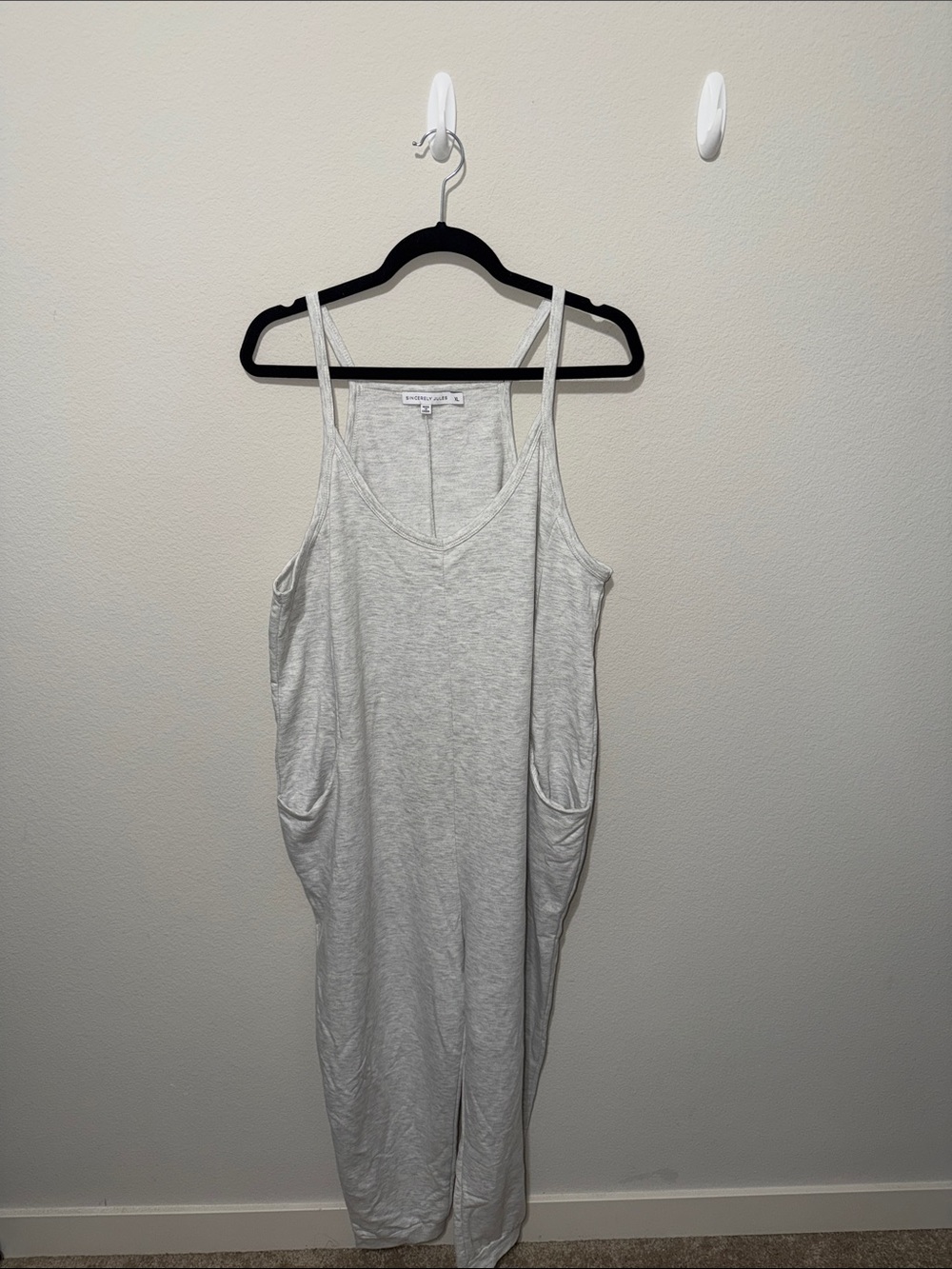 NWOT Sincerely Jules Light Gray Sleeveless Tank Jumpsuit